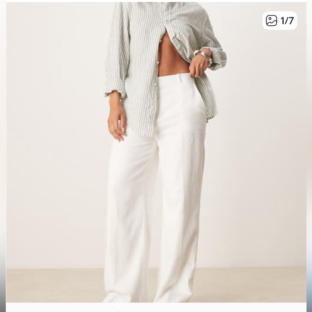 Abercrombie & Fitch White Wide-Leg Pants Size 27 or 4